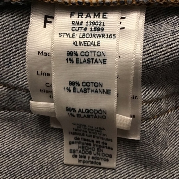 Frame Le Boy Jeans. Distressed, Raw Hem, Size 24 in Klinedale Wash - Picture 9 of 11